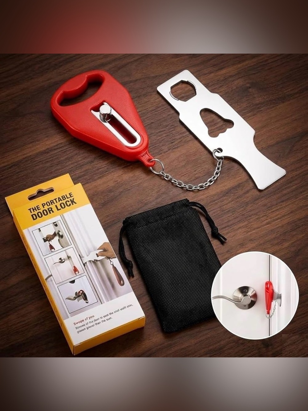 Portable Travel Door Lock - For Safety Tool - Home Safety or Travel Hotel